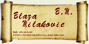 Blaža Milaković vizit kartica